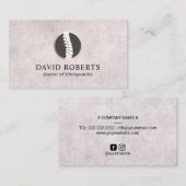 カイロプラクティック脊椎ロゴヴィンテージカイロプラクター 名刺 (正面/裏面)