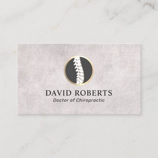 カイロプラクティック脊椎ロゴヴィンテージカイロプラクター 名刺 (正面)