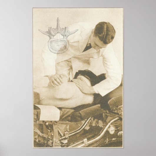 カイロプラクティック脊椎調整ヴィンテージプリント ポスター (正面)