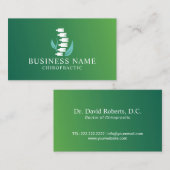 カイロプラクティック自然スパインロゴカイロプラクター緑 名刺 (正面/裏面)
