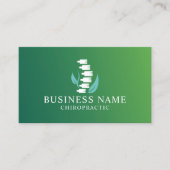 カイロプラクティック自然スパインロゴカイロプラクター緑 名刺 (正面)