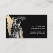 カイロプラクティック解剖学ブラック&金ゴールドカイロプラクター 名刺 (裏面)