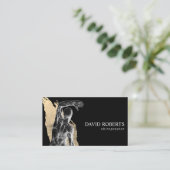 カイロプラクティック解剖学ブラック&金ゴールドカイロプラクター 名刺 (スタンド正面)