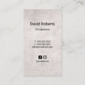 カイロプラクティック解剖学ヴィンテージブルーカイロプラクター 名刺 (裏面)