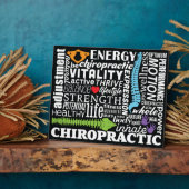 カイロプラクティック語と要素のコラージュ フォトプラーク (側面)