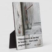 カイロプラクティック鍵トゥヘルスイーゼル フォトプラーク (側面)