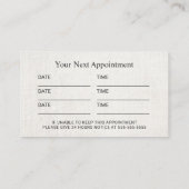 カイロプラクティック&アクチュンツパインロータスアポイントメント 予約カード (裏面)