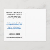 カイロプラクティック{副作用}の再アクティブ化呼び出し ポストカード (裏面)