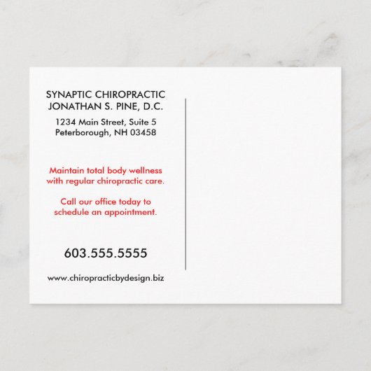 カイロプラクティックWord Collage再アクティブ化取り消し投稿 ポストカード (裏面)