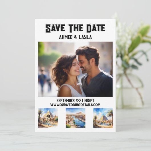 カイロ結婚の3つのフォトウォーターカラーのアトラクション セーブザデート (スタンド正面)