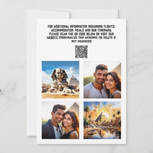 カイロ結婚の3つのフォトウォーターカラーのアトラクション セーブザデート (裏面)