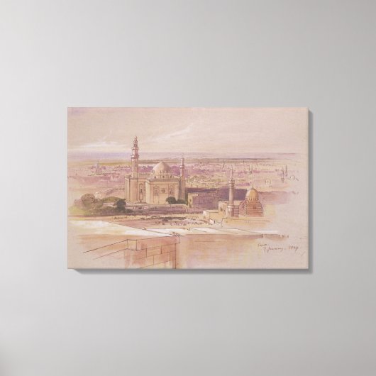 カイロ，アグラ・モスク， 1849 キャンバスプリント (正面)