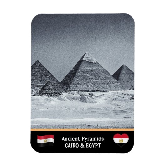 カイロ，エジプトのピラミッド – 古代エジプト/ユネスコ マグネット (縦)