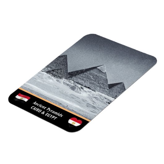 カイロ,エジプトのピラミッド – 古代エジプト/ユネスコ マグネット (左側)