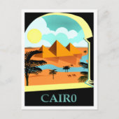 カイロ，エジプトのヴィンテージ旅行ポスター ポストカード (正面)