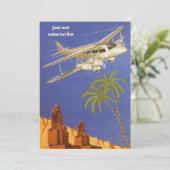 カイロ、エジプトへのヴィンテージ旅行、複葉航空機 招待状 (スタンド正面)