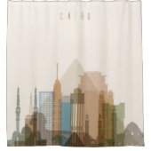 カイロ、エジプト|都市スカイライン シャワーカーテン (正面)