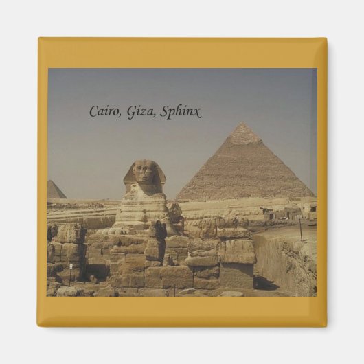 カイロ、ギザ、スフィンクス マグネット (正面)