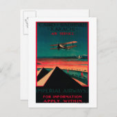カイロ-バグダッド-カラチの空気ヴィンテージポスター ポストカード (正面/裏面)