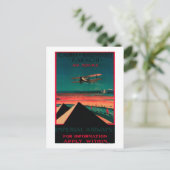 カイロ-バグダッド-カラチの空気ヴィンテージポスター ポストカード (スタンド正面)