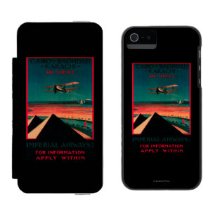 カイロ-バグダッド-カラチの空気ヴィンテージポスター iPhone SE/5/5sウォレットケース