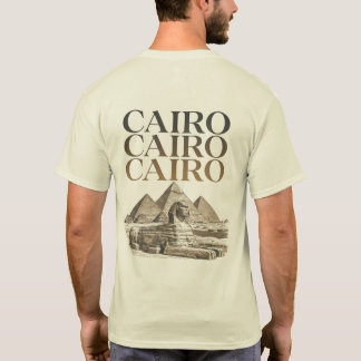 カイロ ヴィンテージ ピラミッド & スフィンクス グラフィックTシャツ Tシャツ