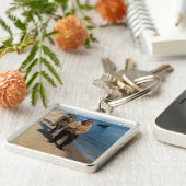 カイロ – 漁師3人がボートを引っ張る キーホルダー (側面)