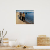 カイロ – 漁師3人がボートを引っ張る ポスター (キッチン)