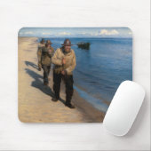 カイロ – 漁師3人がボートを引っ張る マウスパッド (マウス)