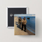 カイロ – 漁師3人がボートを引っ張る 缶バッジ (正面&裏面)