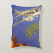 カイロ、Eygpt、二面飛行機へのヴィンテージ旅行 アクセントクッション (裏面(縦))