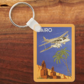 カイロ、Eygpt、二面飛行機へのヴィンテージ旅行 キーホルダー (正面)