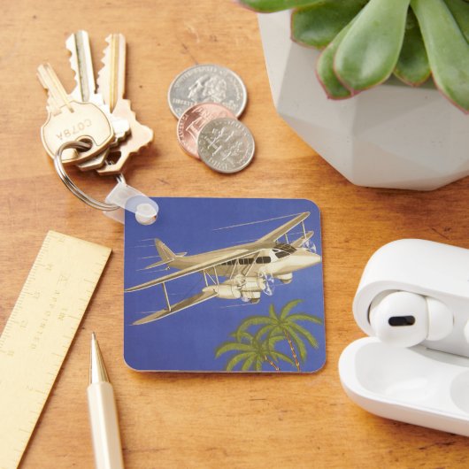 カイロ、Eygpt、二面飛行機へのヴィンテージ旅行 キーホルダー (デスク)