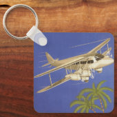 カイロ、Eygpt、二面飛行機へのヴィンテージ旅行 キーホルダー (正面)