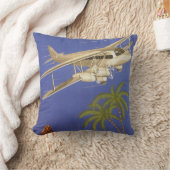 カイロ、Eygpt、二面飛行機へのヴィンテージ旅行 クッション (ブランケット)