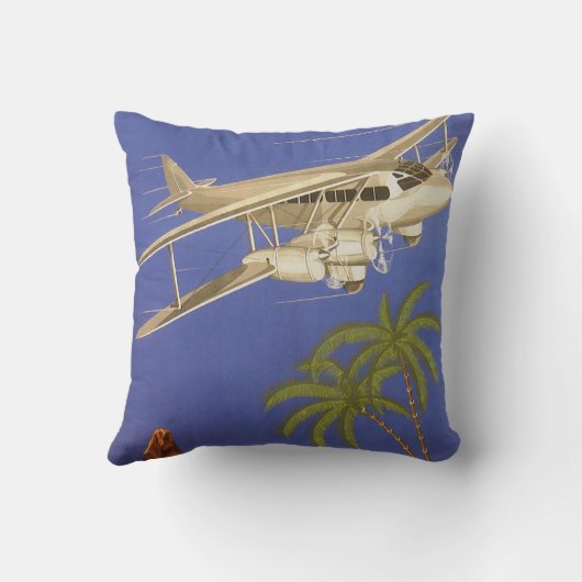 カイロ、Eygpt、二面飛行機へのヴィンテージ旅行 クッション (裏面)