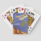 カイロ、Eygpt、二面飛行機へのヴィンテージ旅行 トランプ (裏面)
