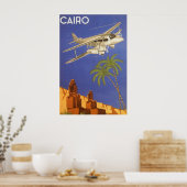 カイロ、Eygpt、二面飛行機へのヴィンテージ旅行 ポスター (キッチン)