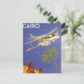 カイロ、Eygpt、二面飛行機へのヴィンテージ旅行 ポストカード (スタンド正面)