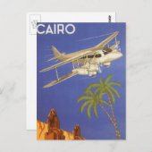カイロ、Eygpt、二面飛行機へのヴィンテージ旅行 ポストカード (正面/裏面)