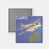 カイロ、Eygpt、二面飛行機へのヴィンテージ旅行 マグネット (正面/裏面)