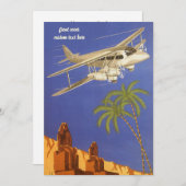 カイロ、Eygpt、二面飛行機へのヴィンテージ旅行 招待状 (正面/裏面)
