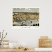 カイロ， ILパノラママップ – 1867 ポスター (キッチン)