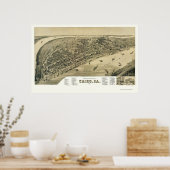 カイロ， ILパノラママップ – 1888 ポスター (キッチン)