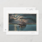 カイロ， IL – 汽船の夜景恋しく思。川 ポストカード (正面/裏面)