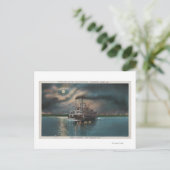 カイロ， IL – 汽船の夜景恋しく思。川 ポストカード (スタンド正面)