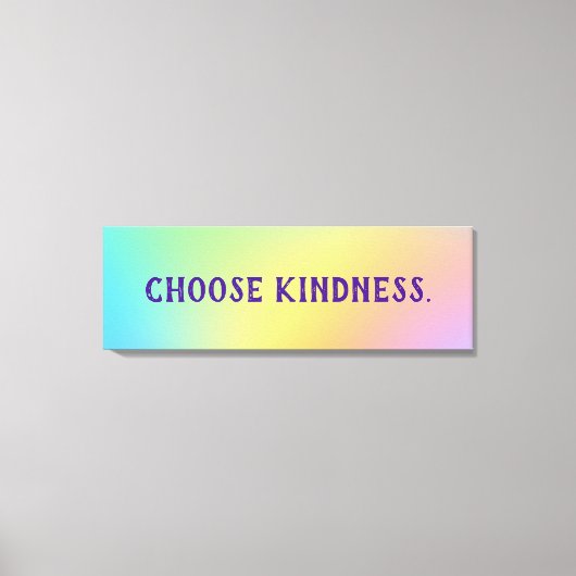 カインドネスパステルレインボーグラデーションを選択 キャンバスプリント (正面)