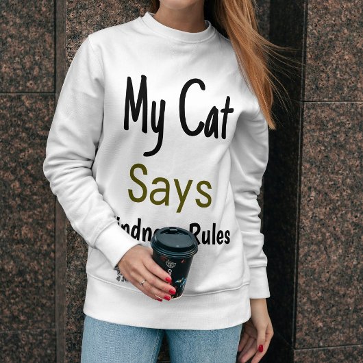 カインドネスルールキャット引用文モダンかわいいフェミニストおもしろい スウェットシャツ
