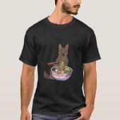 カイ食べ物ケンのラーメン日本のかわいいアニメL Tシャツ (正面)