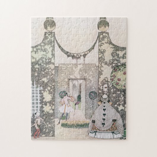 カイ・ニールセン(ケイ・ニーセン)幻想的な童話のパズル 庭園の王女と王妃、キューピッド ジグソーパズル (縦)